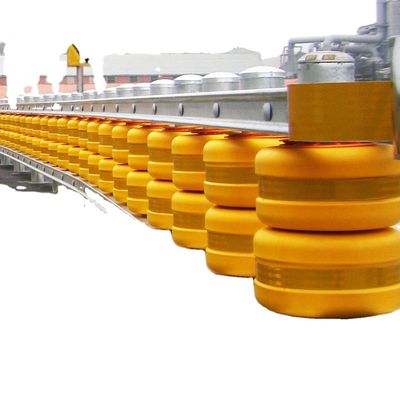 Barriera gialla retta Barriera a rulli antincollisione per la sicurezza delle ringhiere stradali