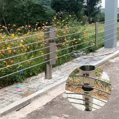 Barriera stradale con filo di corda Recinzioni Barriera di cavi in acciaio inossidabile con ringhiere flessibili