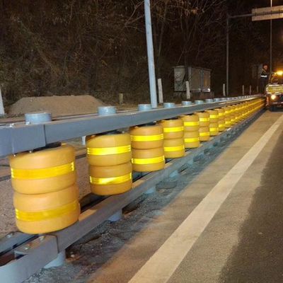 Barriera in acciaio gialla per la sicurezza stradale con rotaia di protezione con maggiore durata