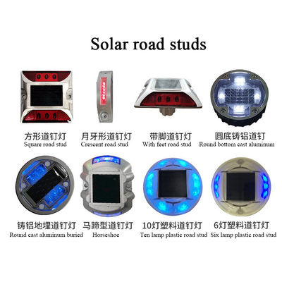 Alta riflessione per la strada a striscio solare in alluminio fuso incorporato per avvertimento stradale