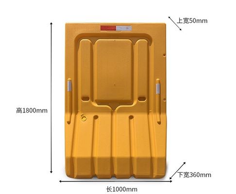 2M PE T Forma Rosso Giallo Acqua Riempita Barriera di Plastica per la Sicurezza stradale
