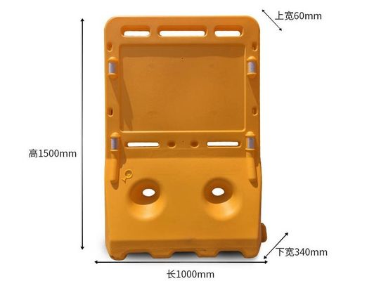 2M PE T Forma Rosso Giallo Acqua Riempita Barriera di Plastica per la Sicurezza stradale