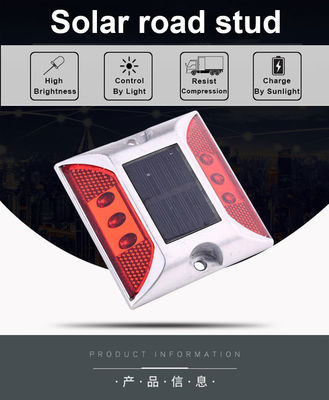 104*123*23mm LED rosso riflettente in alluminio occhio di gatto Solar Road Stud per aree industriali