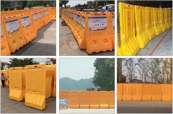 Sito di costruzione Barriera stradale in plastica Barriera riempita d'acqua su misura