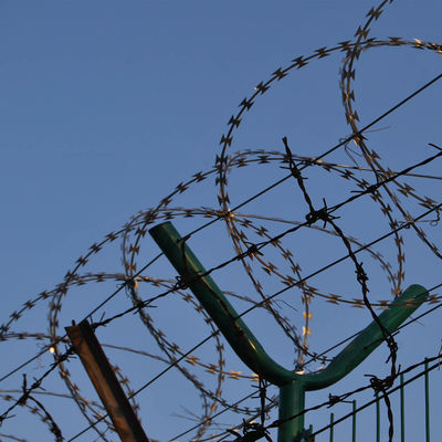 Recinzione di filo spinato galvanizzato e in polvere per la protezione del perimetro esterno