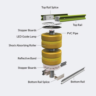 Q235 Q345 EVA ISO Standard PU e PVC Safety Roller Guardrail Crash Barrier Barriera rotante