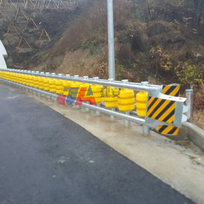 Barriera di sicurezza stradale rivestita in polvere galvanizzata con telaio e rulli in acciaio inossidabile