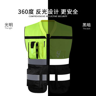 Logo personalizzato accettato Alta visibilità 100% poliestere verde scuro giubbotto riflettente