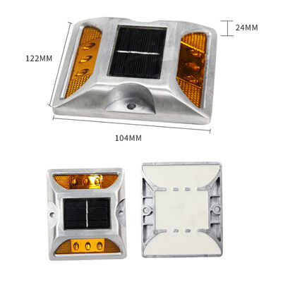 Occhi di gatto a doppio lato Strada solare con stangolo in alluminio PC in design a sfumatura rossa